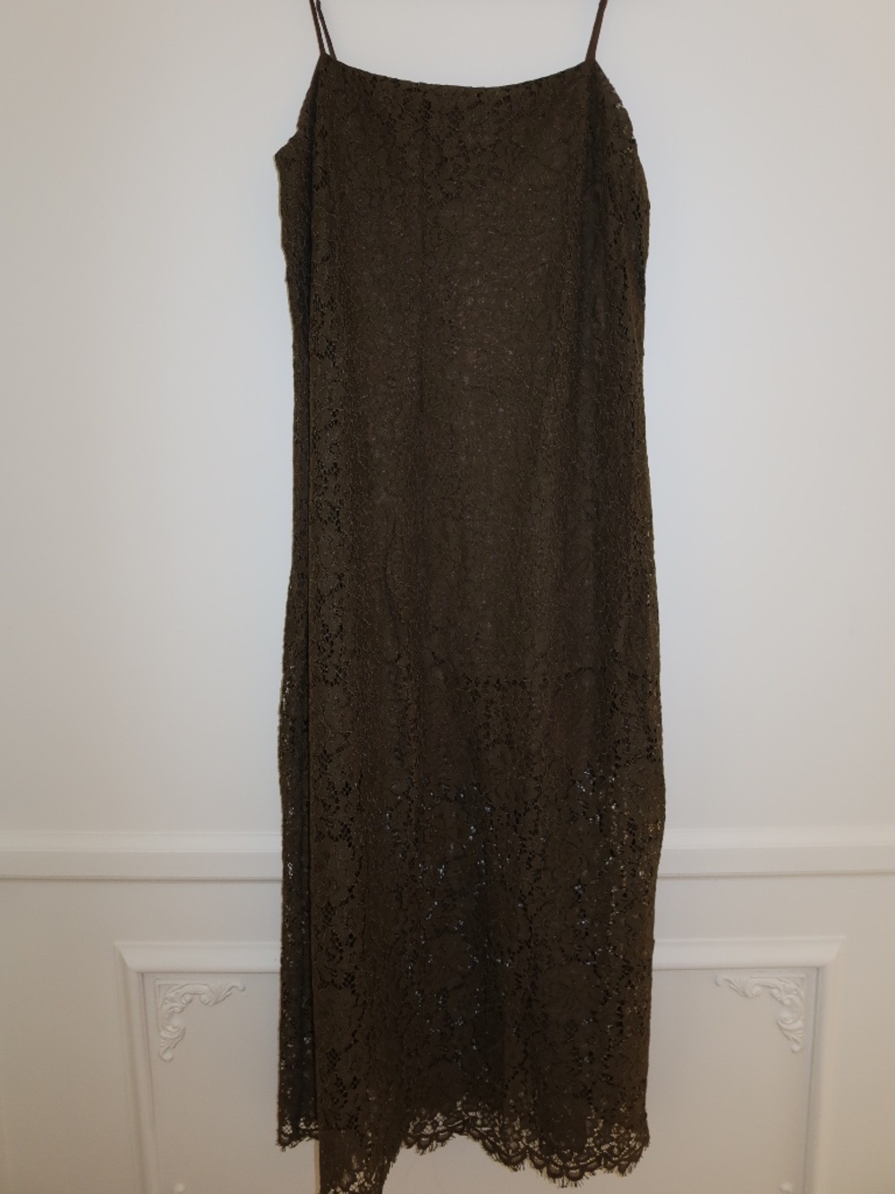 Gap Olive Green Lace Midi Length Size L Petite